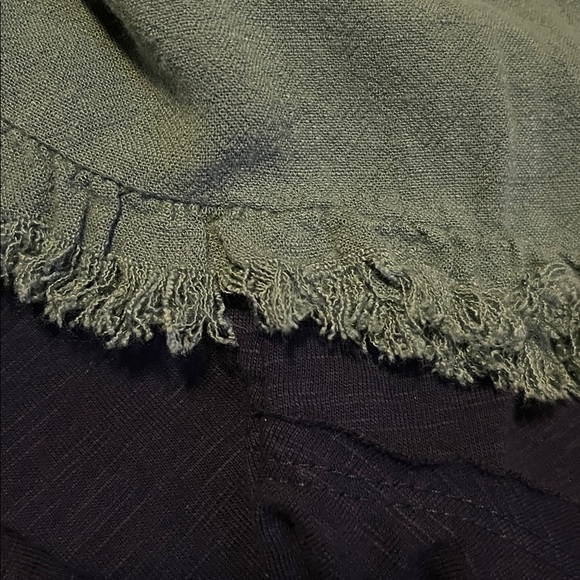 Umgee L Navy Animal Print and Green Tiered Dress - Picture 5 of 6